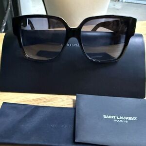 NWT WOMENS Saint Laurent YSL Dark Tinted LARGE Sunglasses